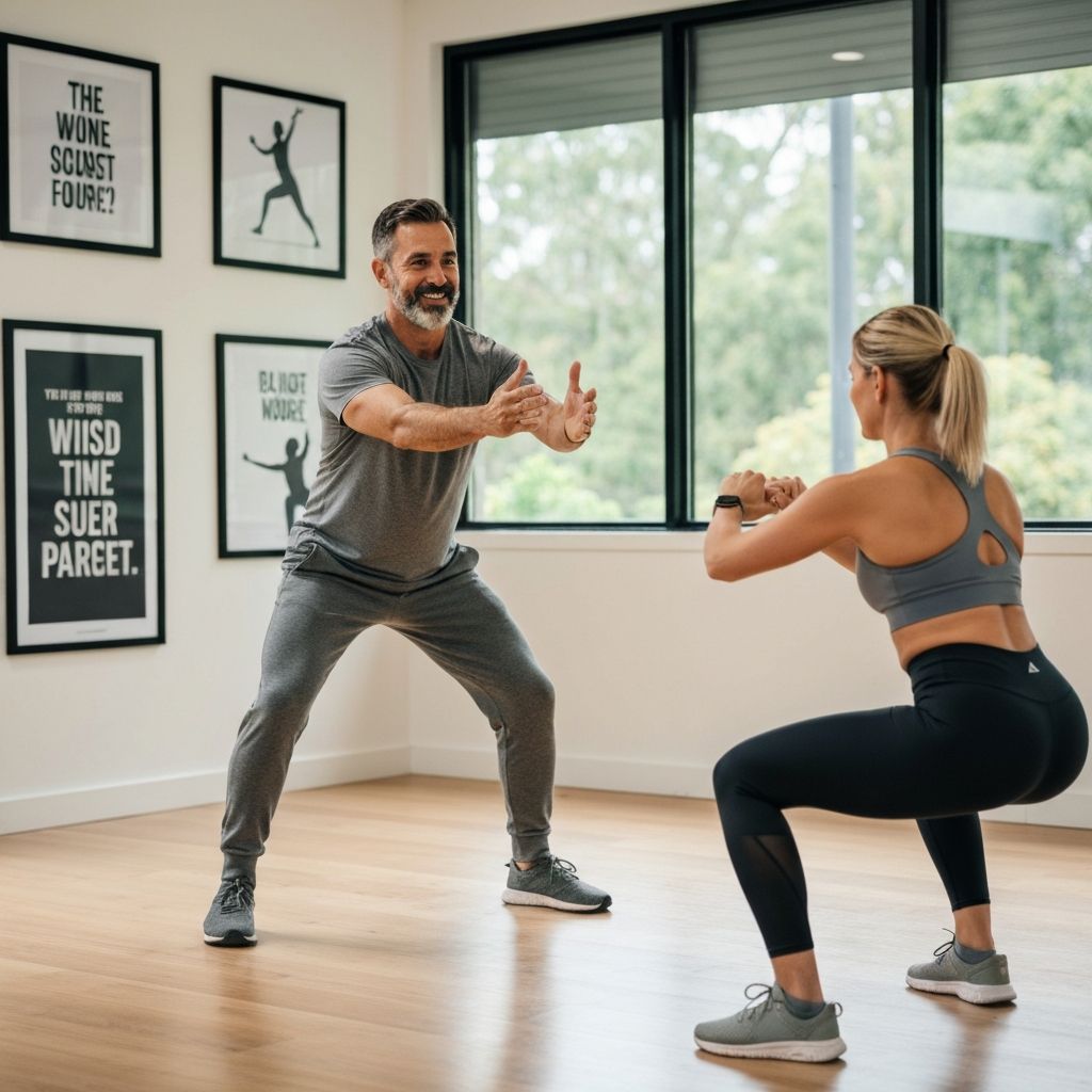 Movement instructor providing guidance during studio session